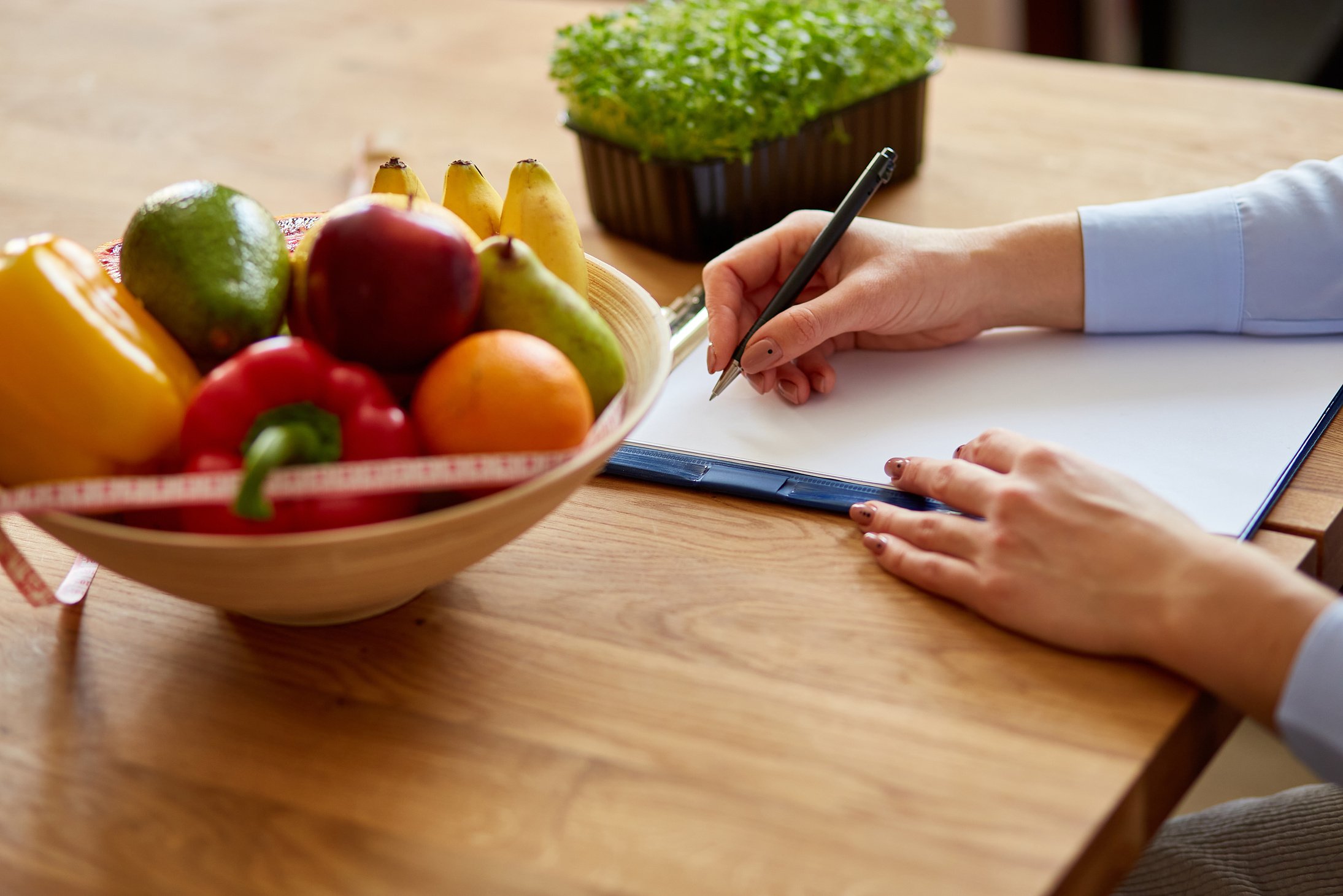 Hand Writing With Fruits and Vegetables